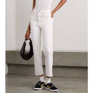 RE/DONE 70s High Rise Stove Pipe straight-leg jeans in ‘vintage white’